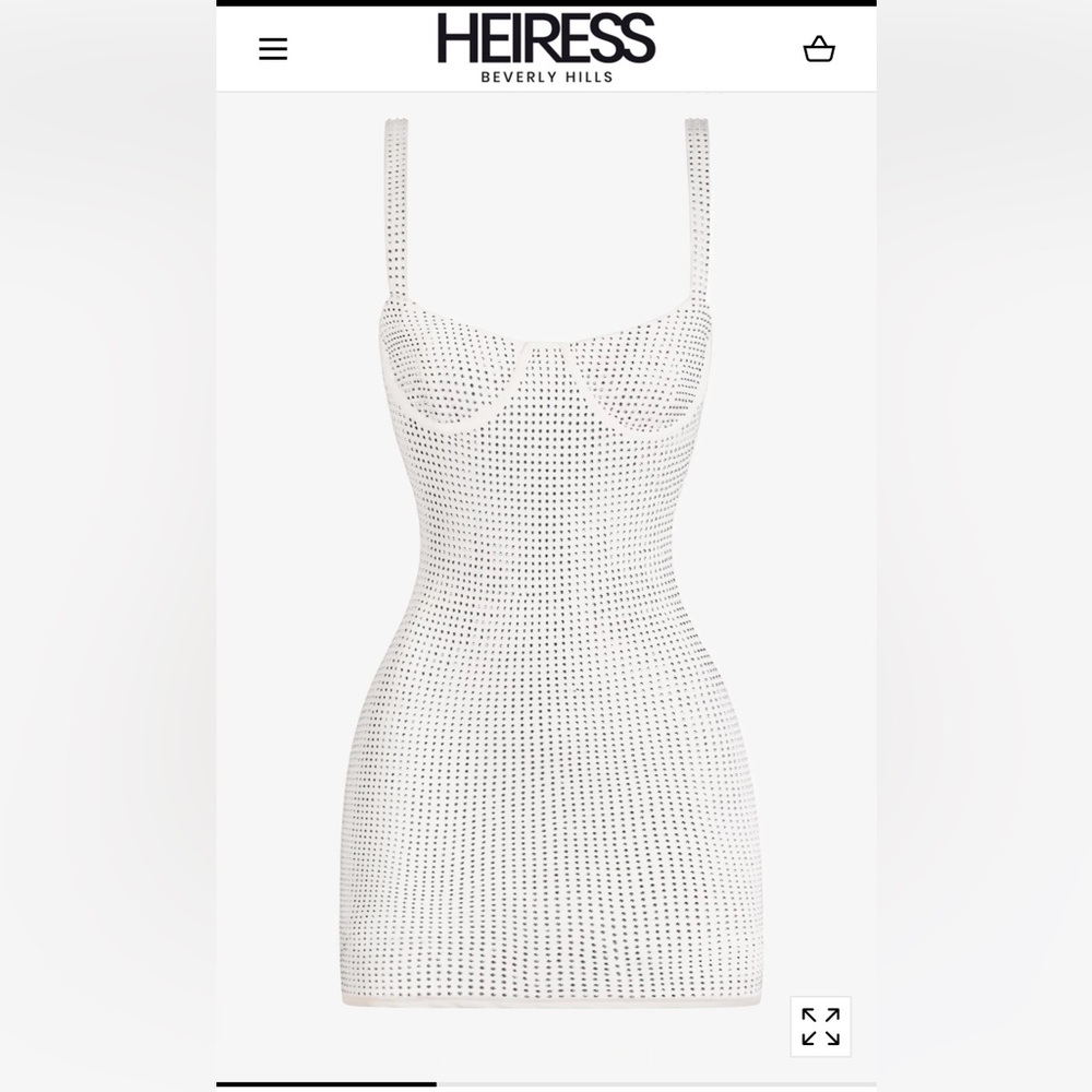 Heiress Beverly Hills White Crystal Mini Slip dress